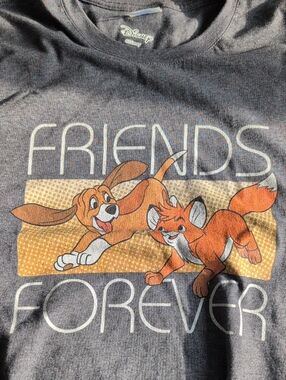 Disney Gray Graphic Tee with Fox & Hound